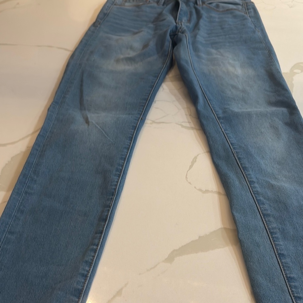 Blue Skinny Jeans with Natural Fading